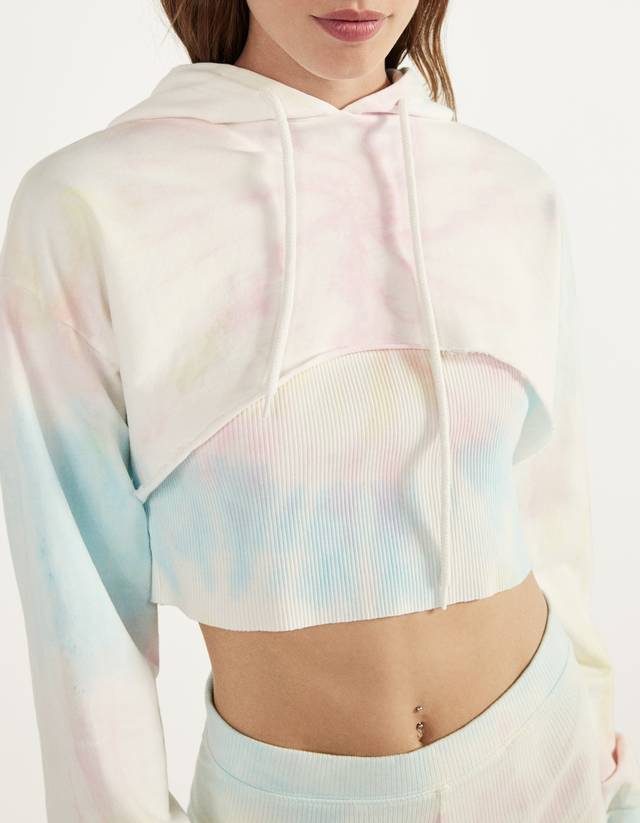 Bershka crop top hoodie Sale