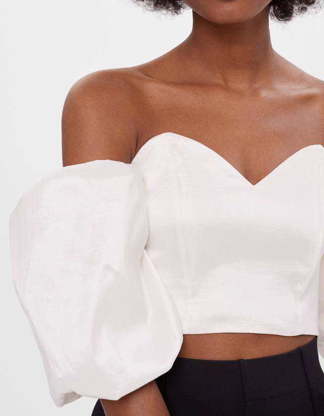 white off one shoulder top