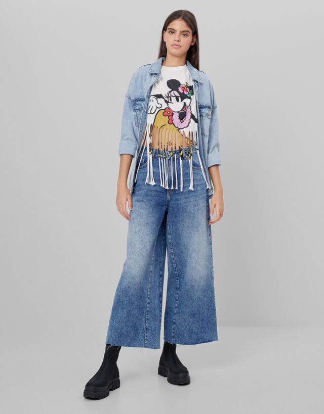 Minnie T-shirt with fringing - Woman | Bershka