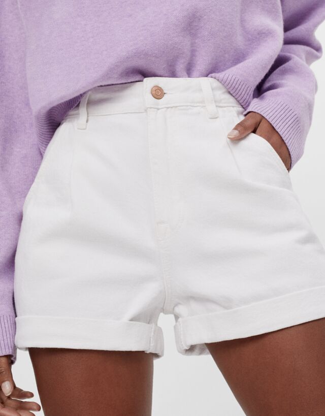 Mom Fit denim shorts - Woman | Bershka