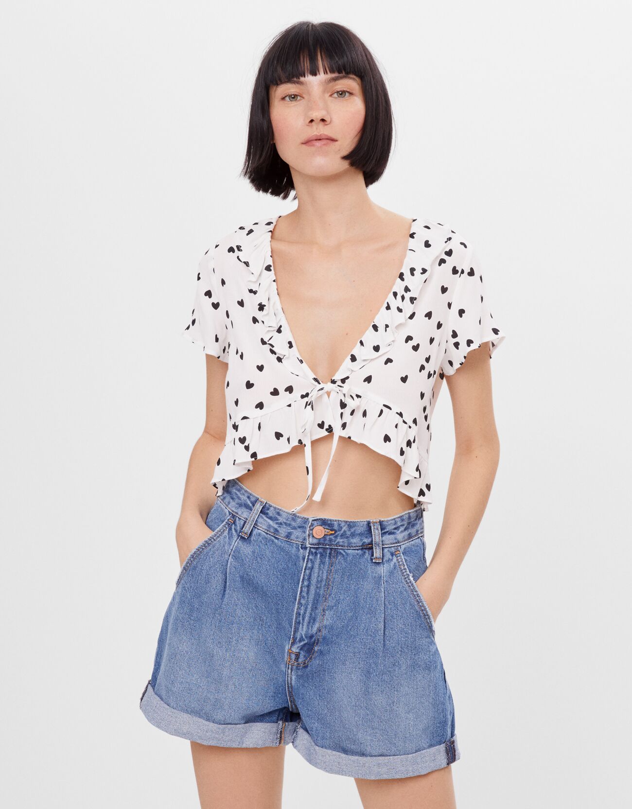 bershka mom shorts