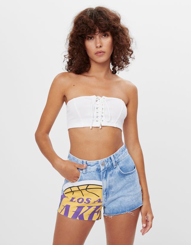 NBA denim shorts - NBA + Bershka 