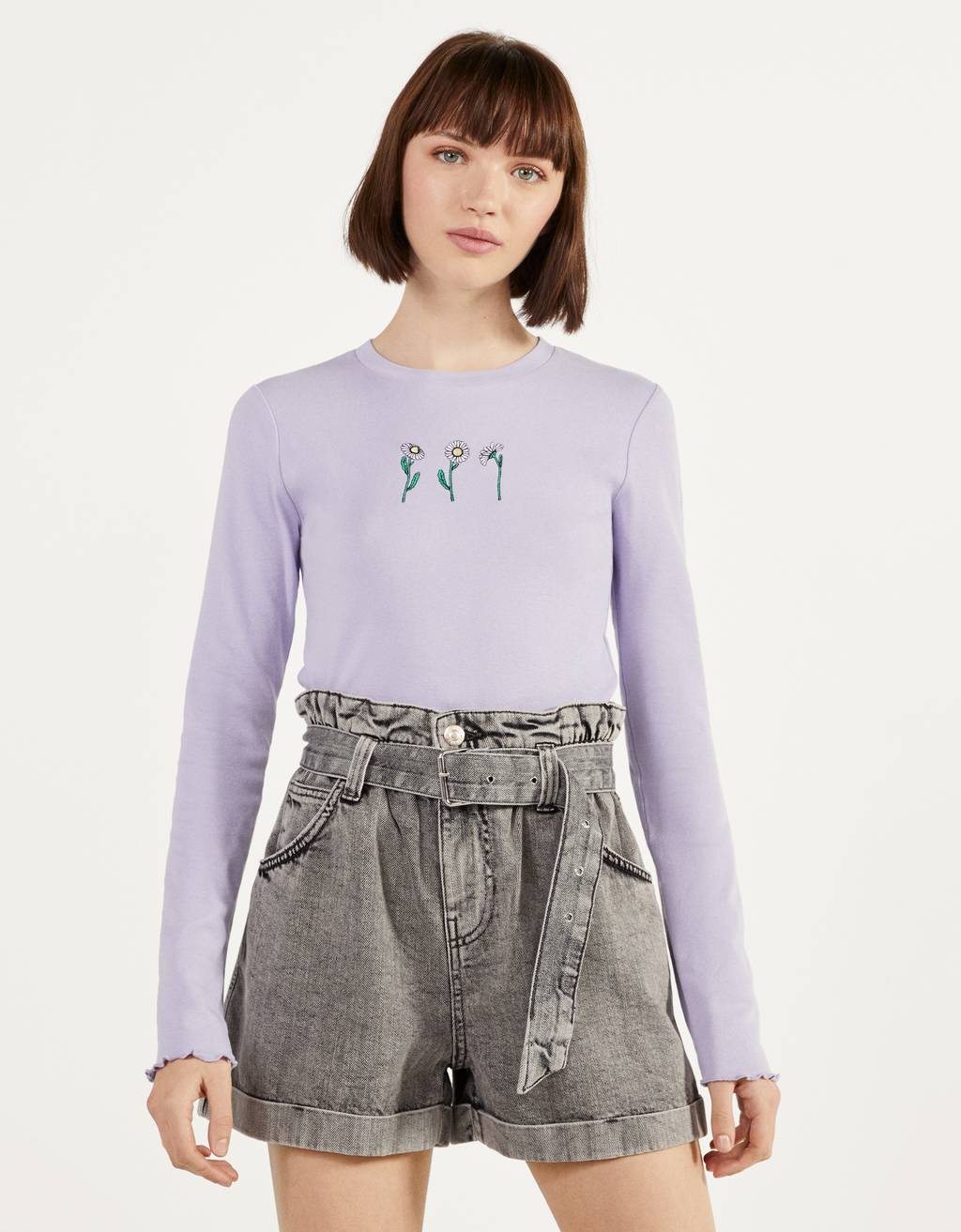 belted paperbag shorts