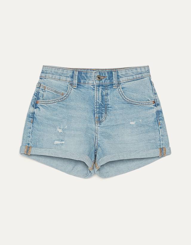 Denim shorts with turn-up hems - Join 