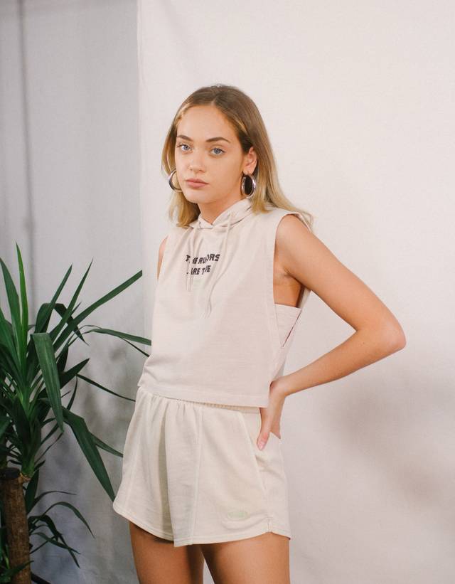 Short de felpa efecto lavado