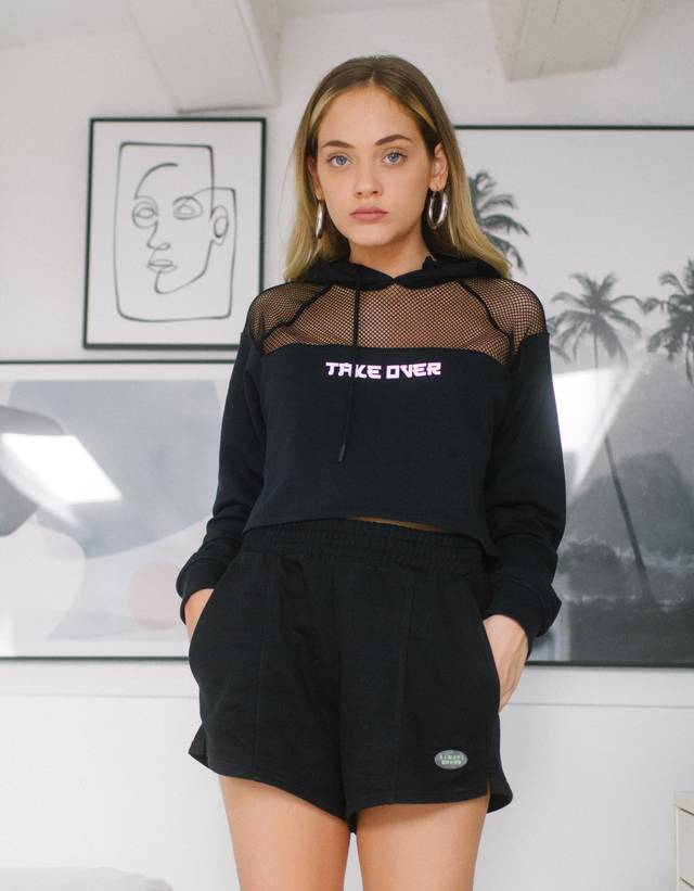 Short de felpa efecto lavado