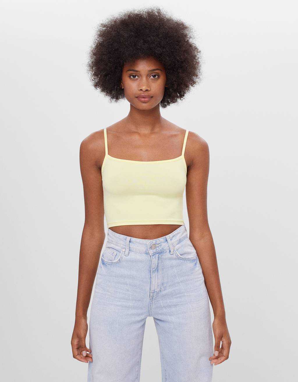 Venta > top blanco bershka > en stock