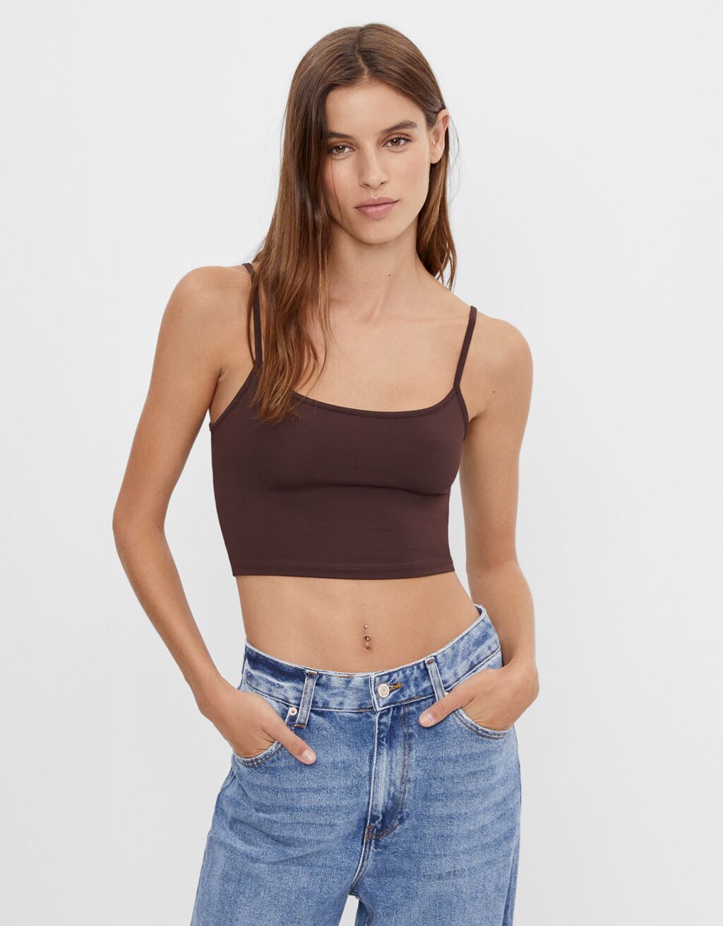 Cropped-Top mit Trägern - T-Shirts - Damen