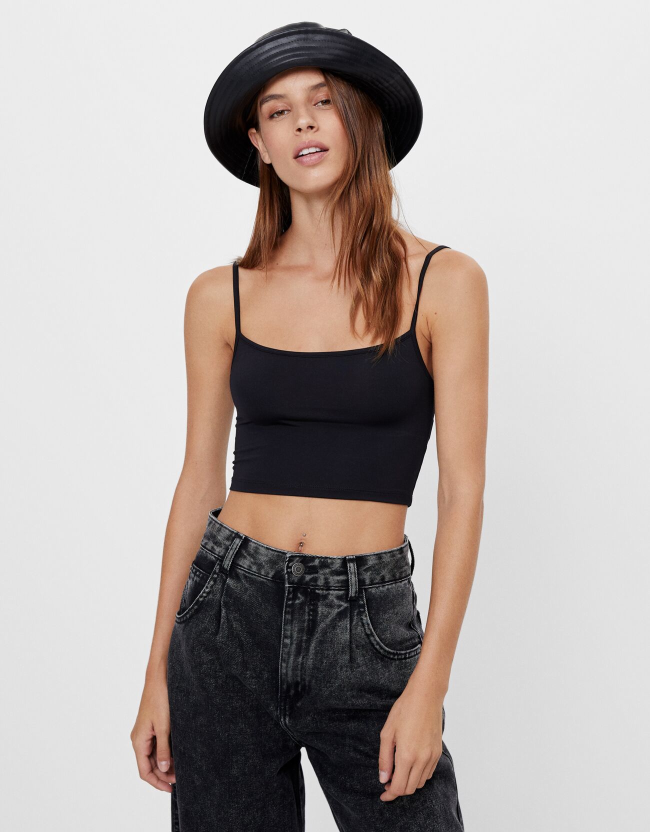 Cropped Vest Top Null Bershka Greece