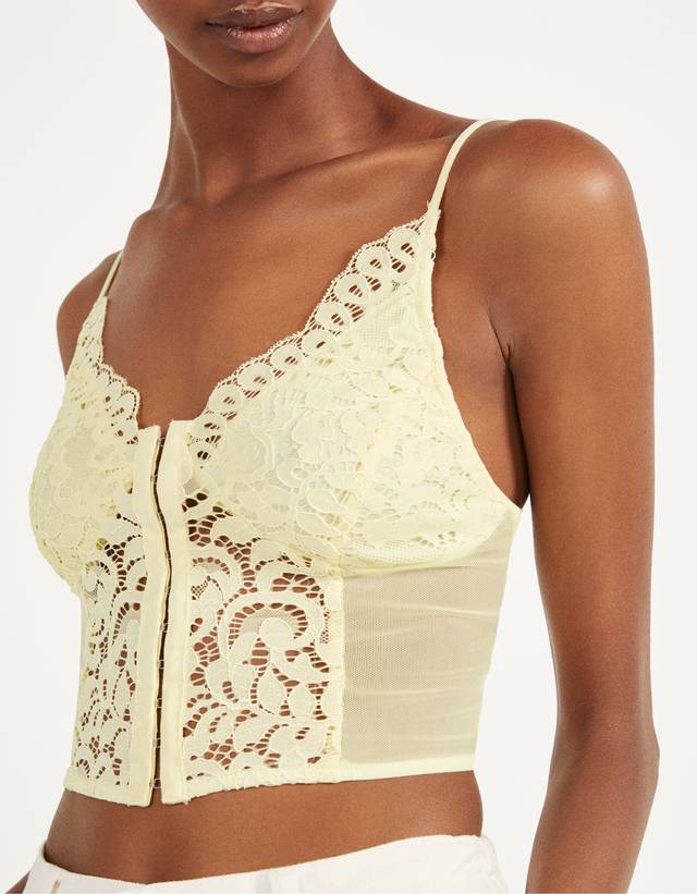 bershka yellow top