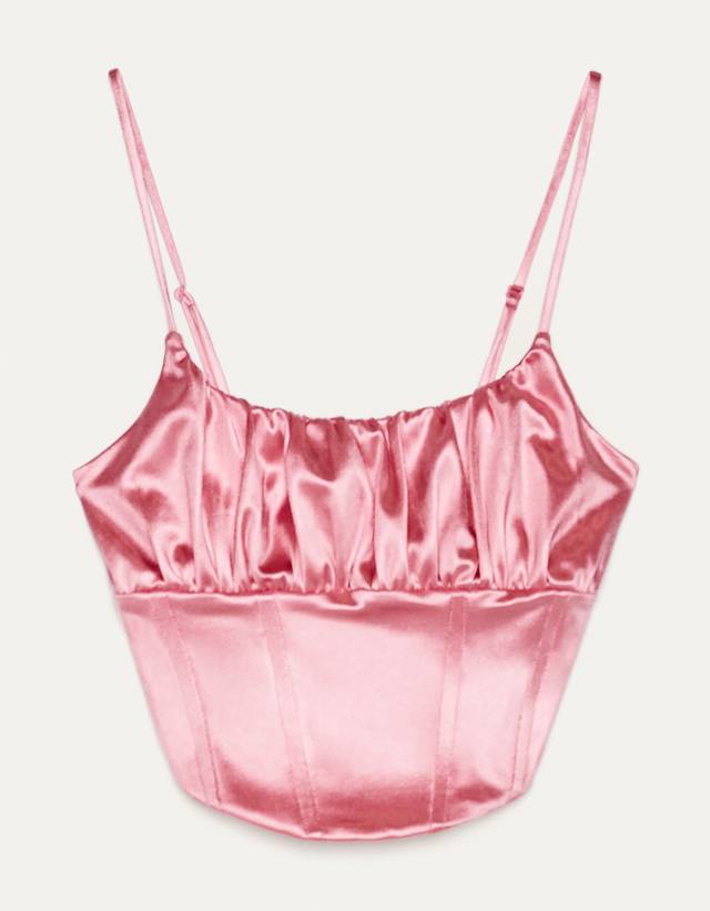 Satin corset top - Woman | Bershka