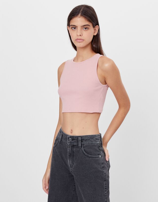 Kolsuz Top Tisort Top Kadin Bershka