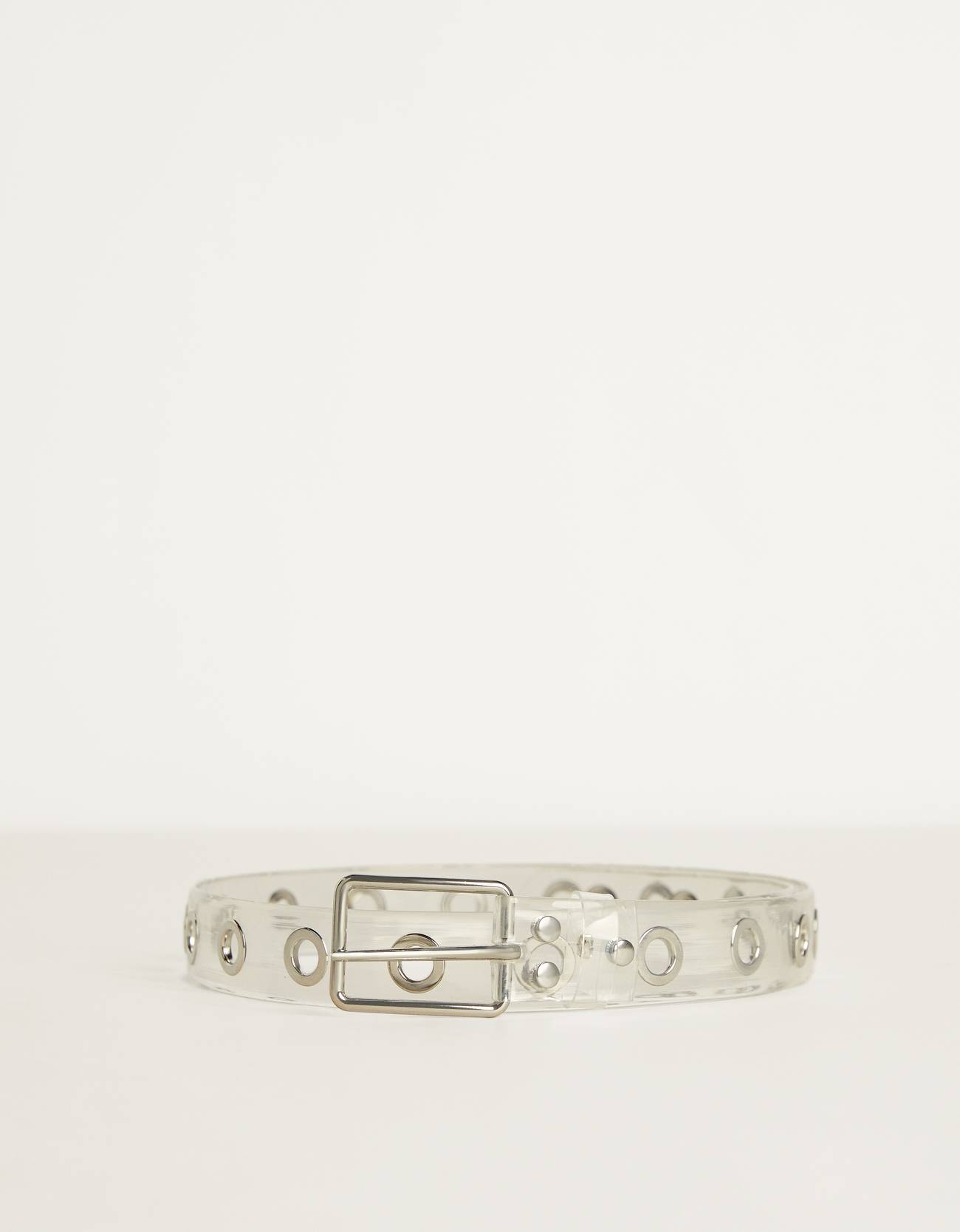 Kus Gozu Detayli Seffaf Kemer Suni Deri Bershka Turkey