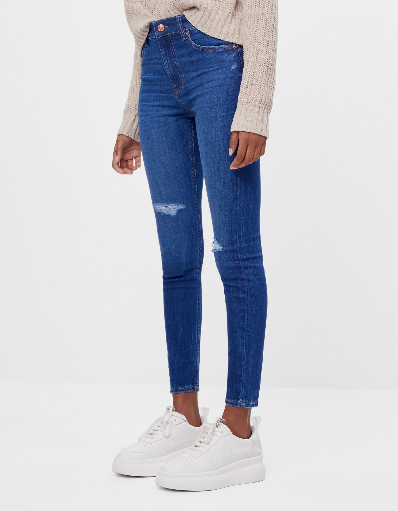 Skinny High Waist Jeans Null Bershka Japan