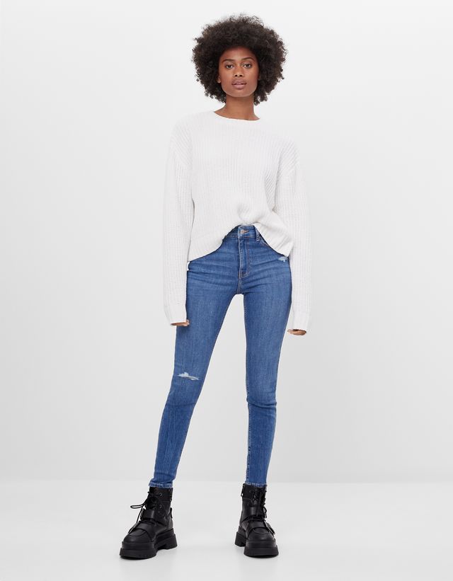 Mid waist skinny jeans - Denim - Woman 