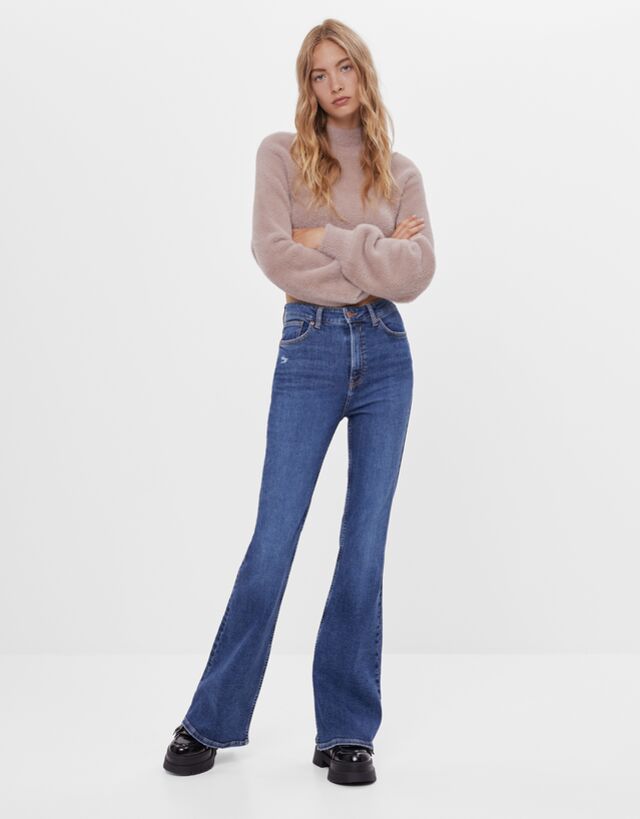 Flared jeans - Denim - Woman | Bershka