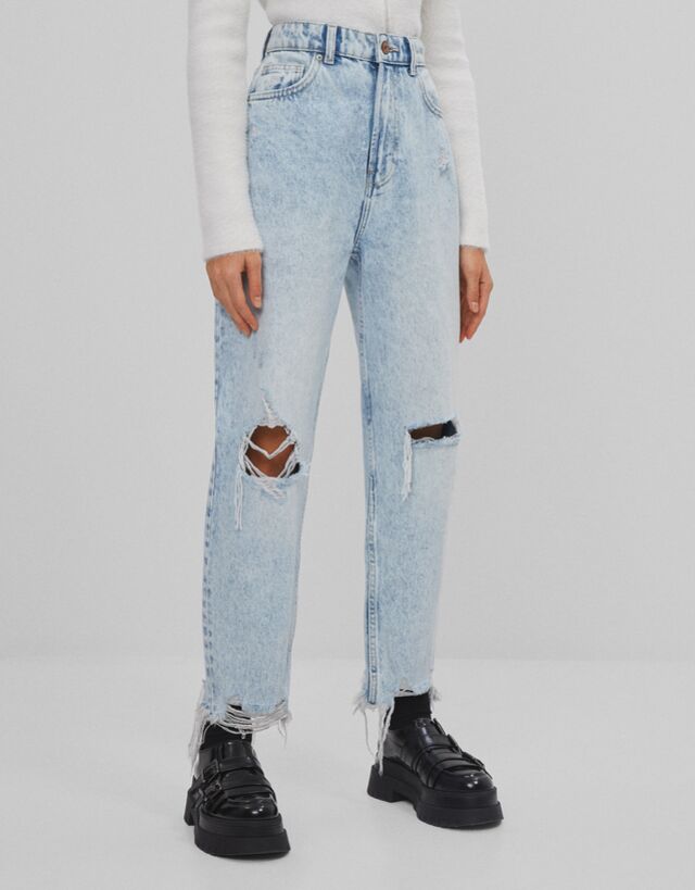 jean mom bershka