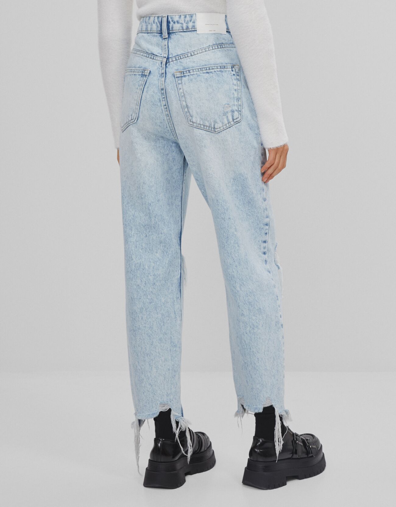 bershka ripped mom jeans