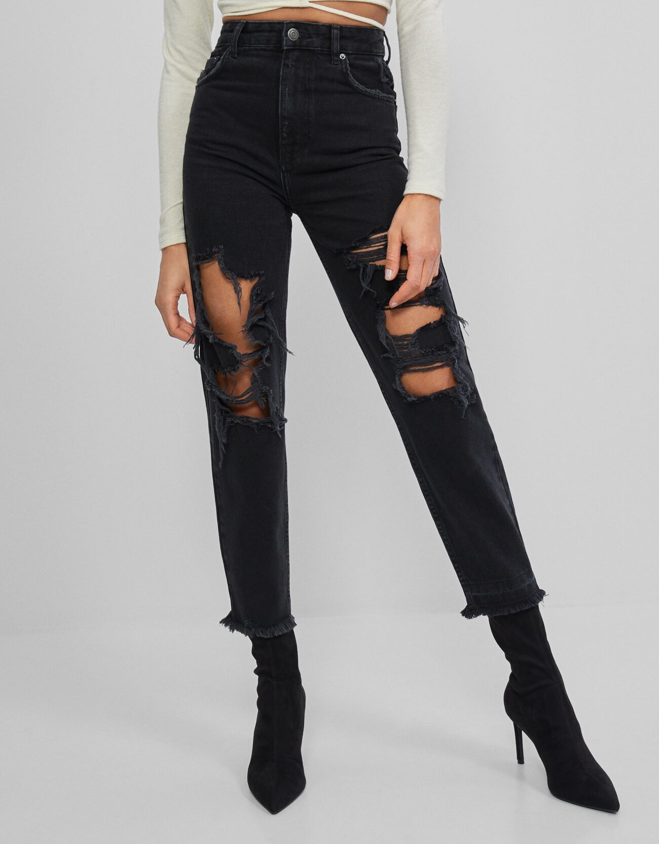 Ripped Mom Jeans Woman Bershka Mom jeans from pacsun are the perfect jeans for you! ripped mom jeans