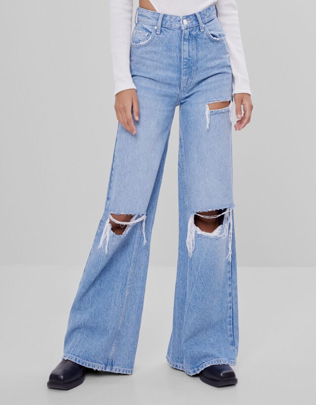 Wide-leg jeans - Woman | Bershka
