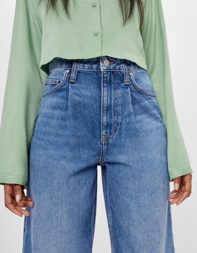 jeans wide leg bershka