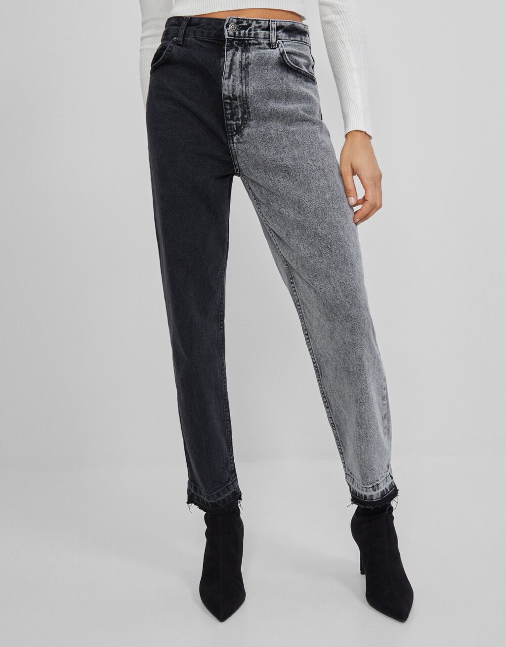Contrast Mom Jeans Woman Bershka