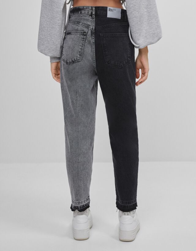 Contrast mom jeans - Jeans - Woman 