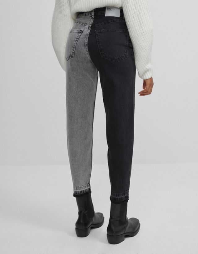 Contrast Mom Jeans Woman Bershka