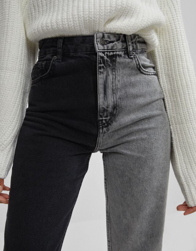 Contrast Mom Jeans Woman Bershka