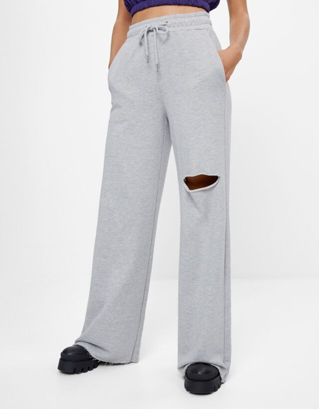 Plush flared trousers - Woman | Bershka