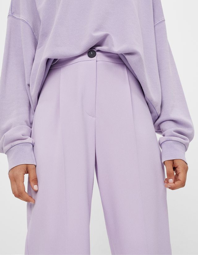 Wide-leg trousers - Woman | Bershka