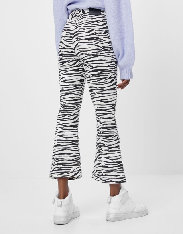 zebra flare pants