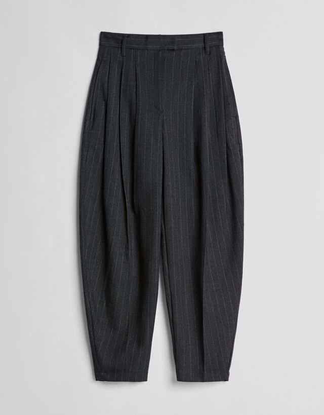 Striped carrot fit trousers - Woman 