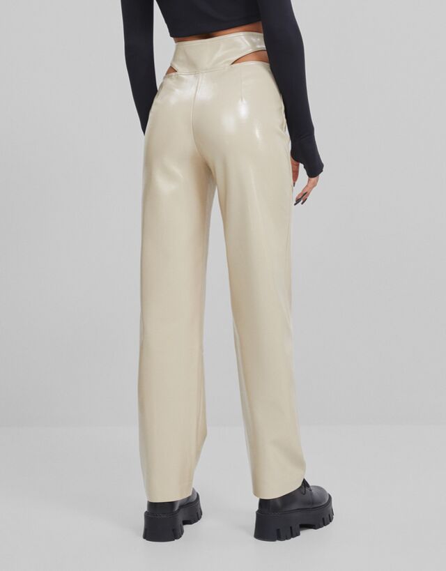 vinyl trousers - Trousers - Woman | Bershka