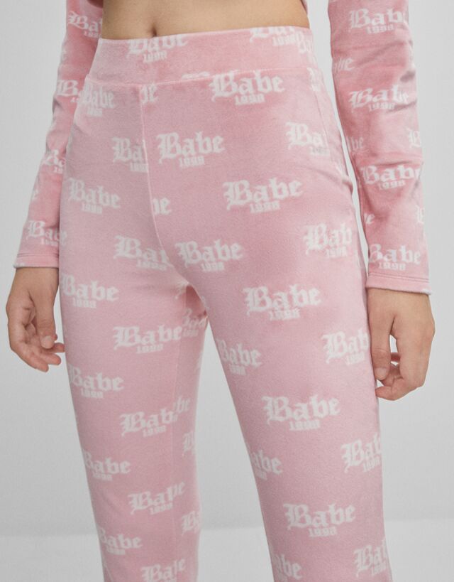 Babe print trousers - Woman | Bershka