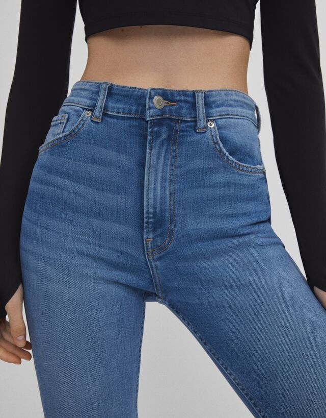 waist jeans - Denim - Woman | Bershka