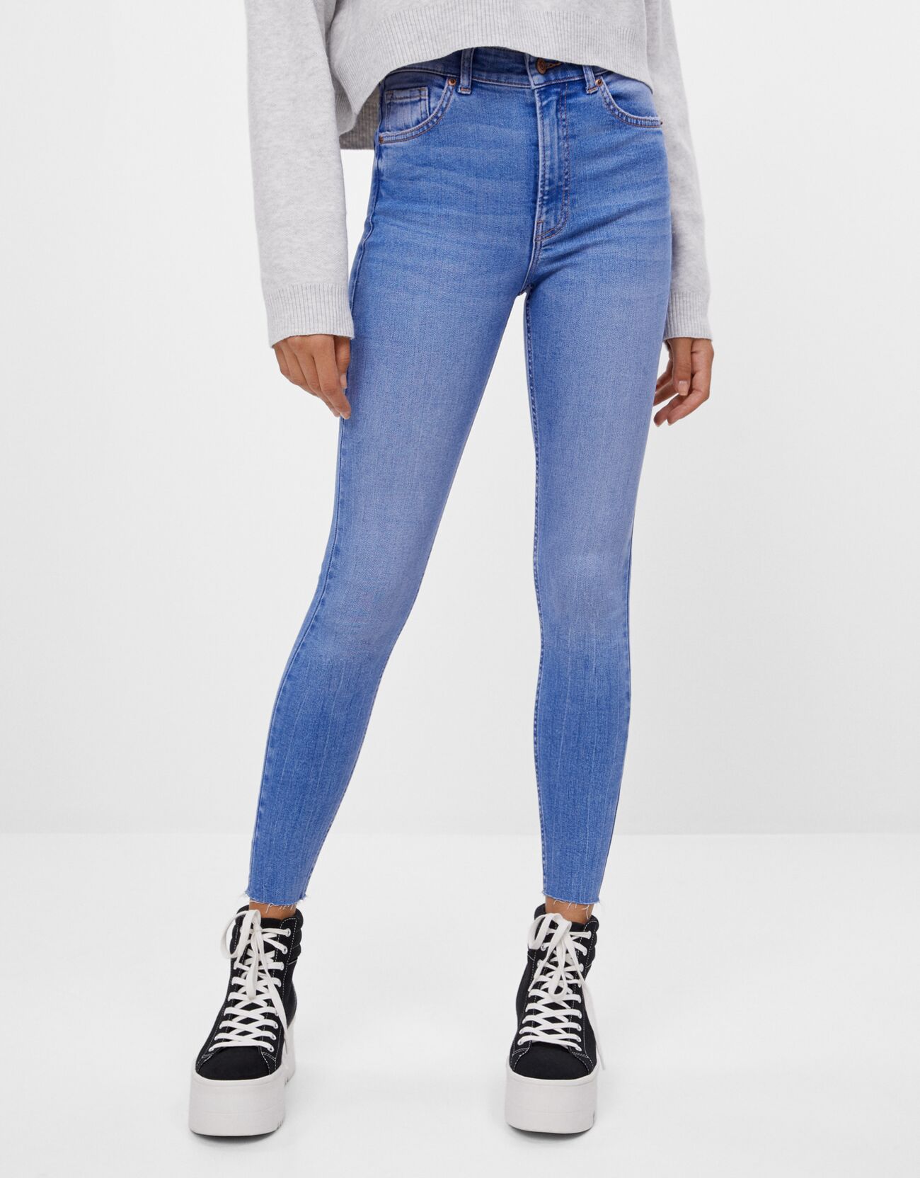 High-waist skinny jeans - Denim - Woman 