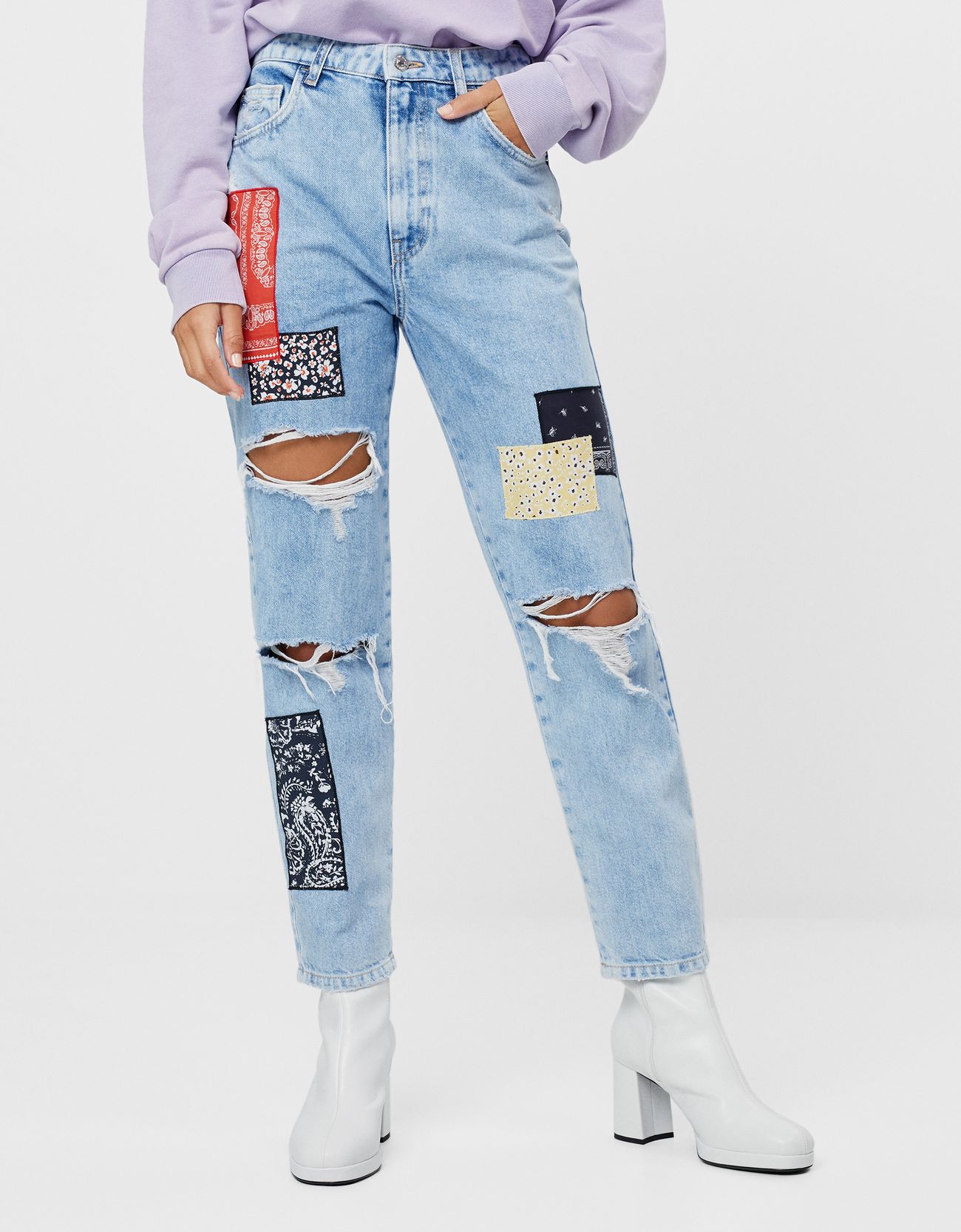 denim bershka mom