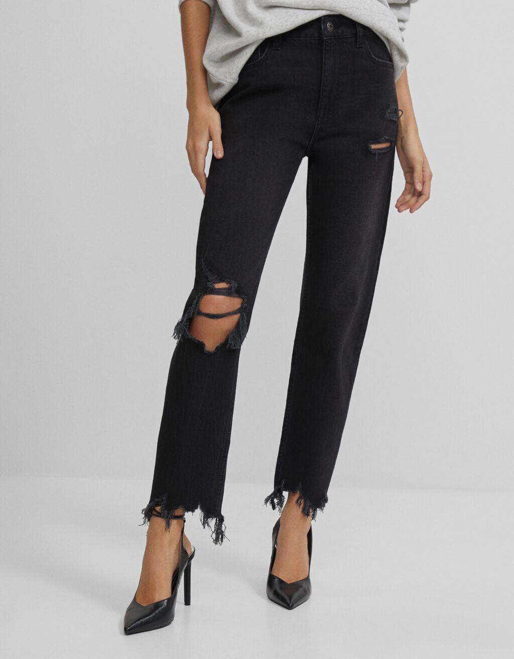 Ripped slim fit jeans - Jeans - Woman