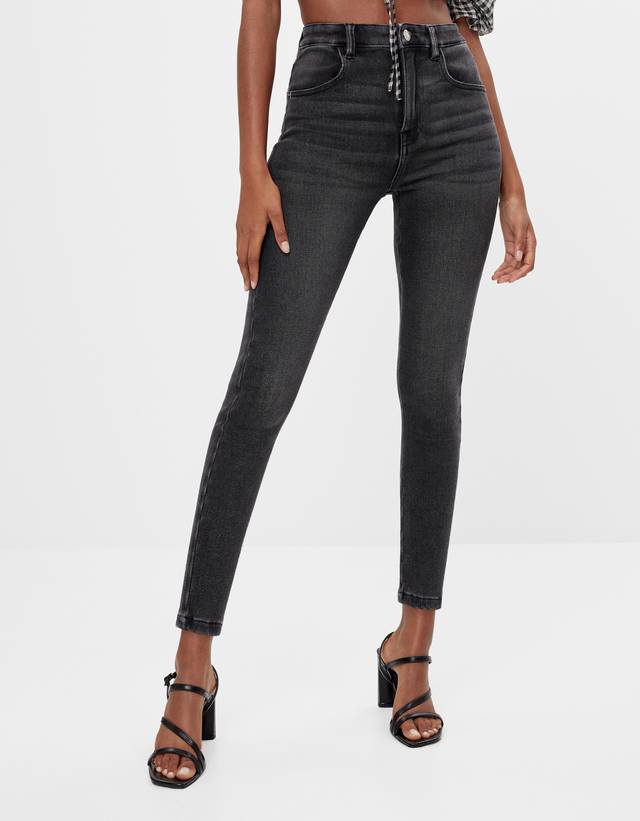 Pantalón efecto encerado - Pantalones - Bershka Venezuela