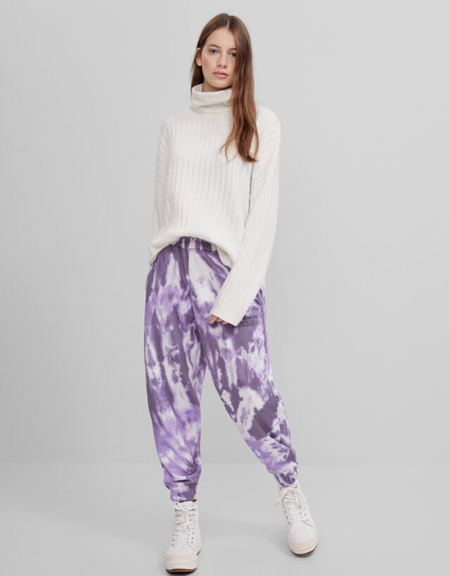 bershka purple joggers