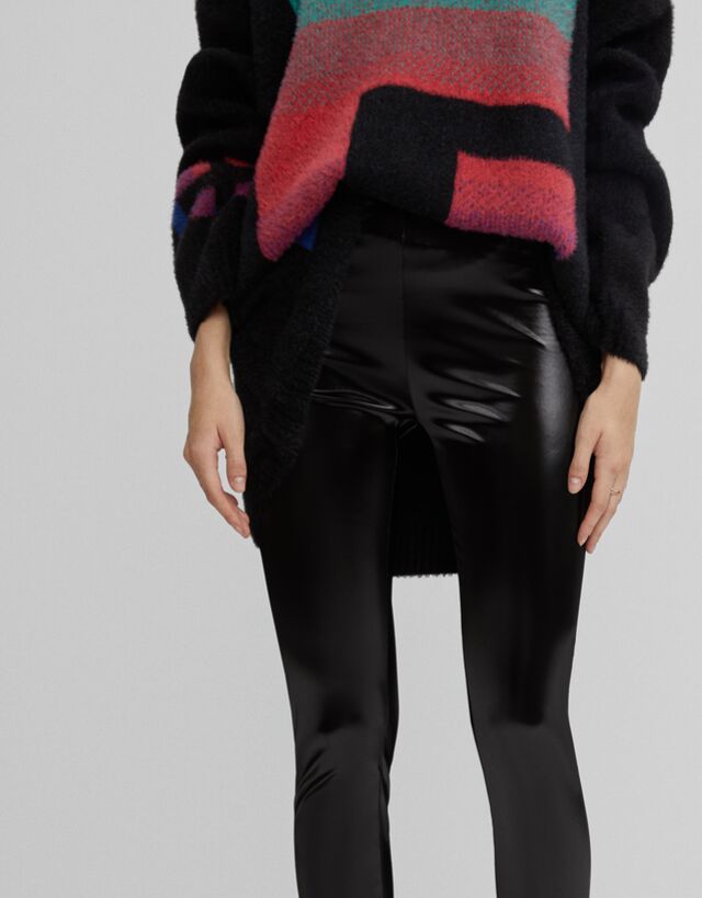 Vinyl leggings - Trousers - Woman | Bershka