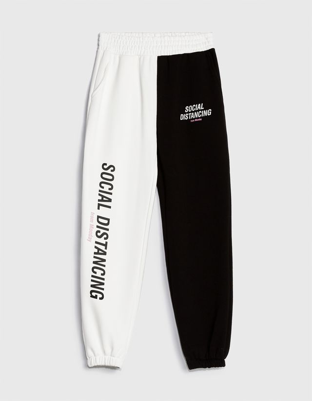 Contrast jogger trousers - Woman | Bershka