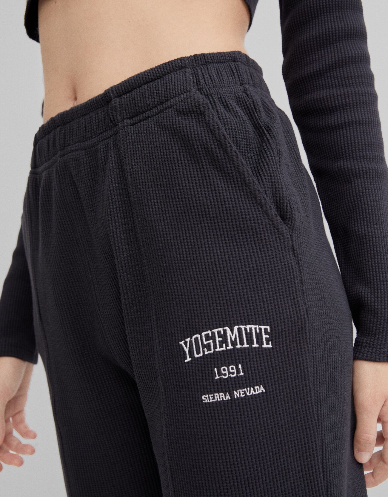 bershka waffle joggers