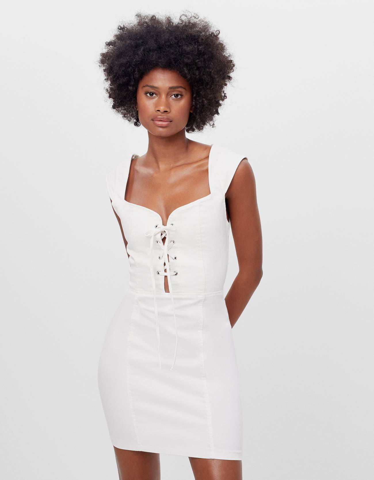 Askili Korse Model Elbise Fosforlu Bershka Turkey