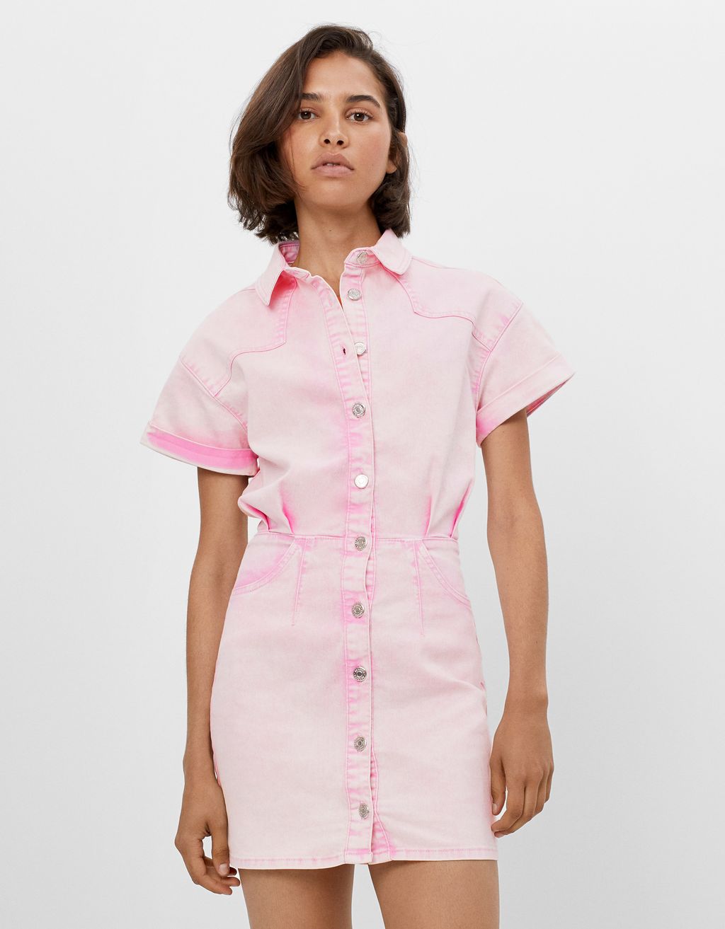 Buttoned dress faded - Dresses - Woman