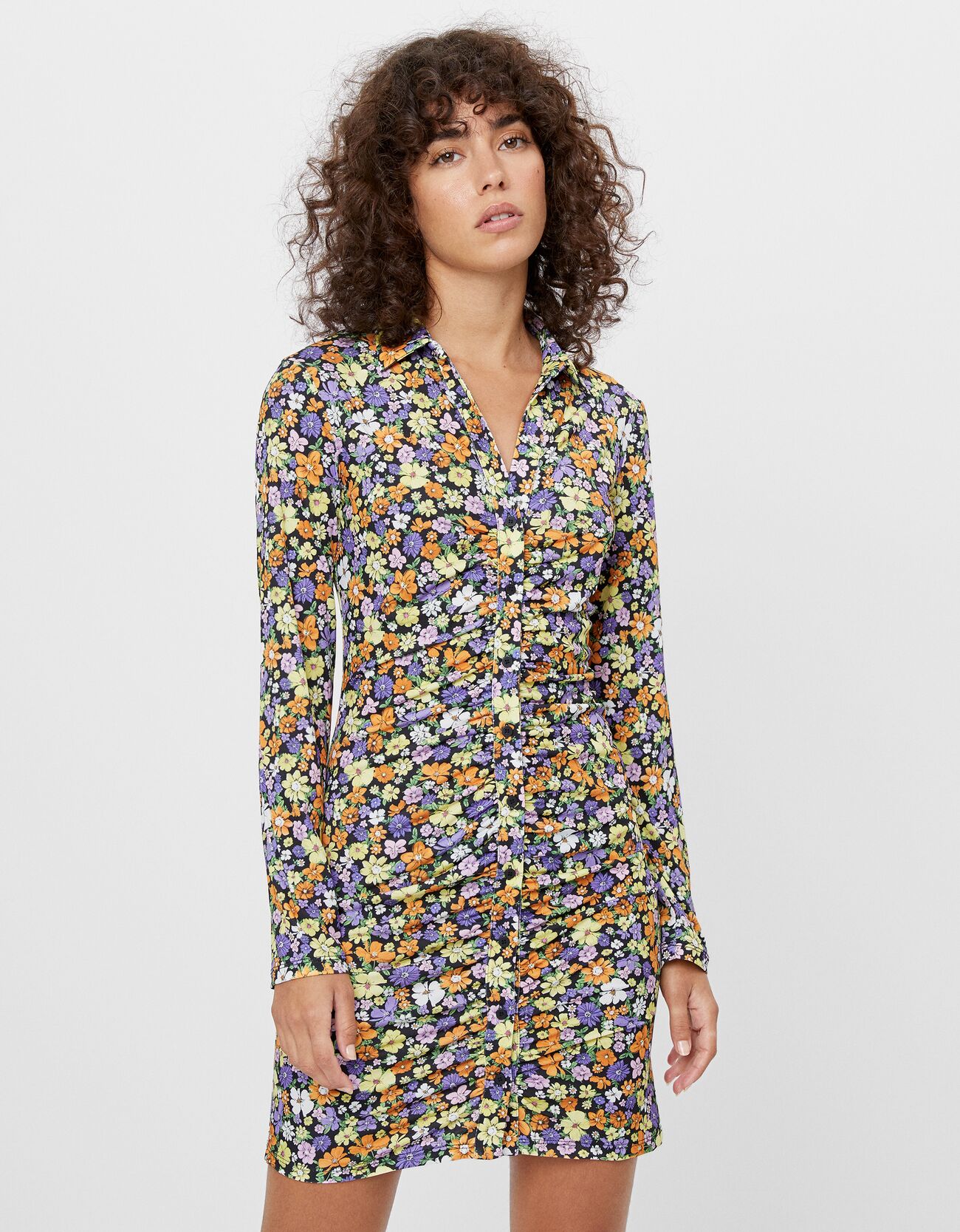 floral print shirt dress