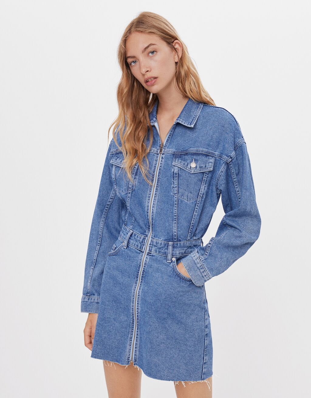 Jeanskleid mit Reißverschluss - Kleider - Damen
