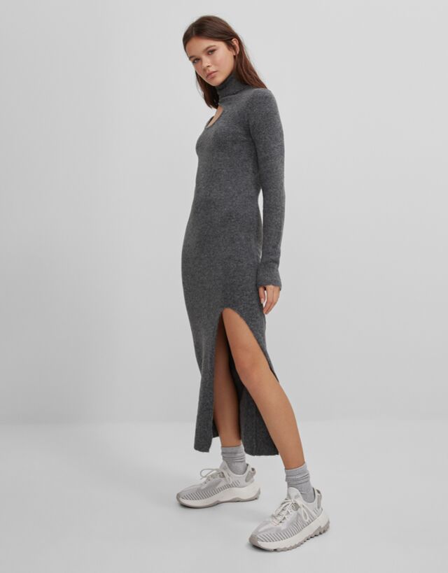 ハイネック ミディワンピース レディース Bershka