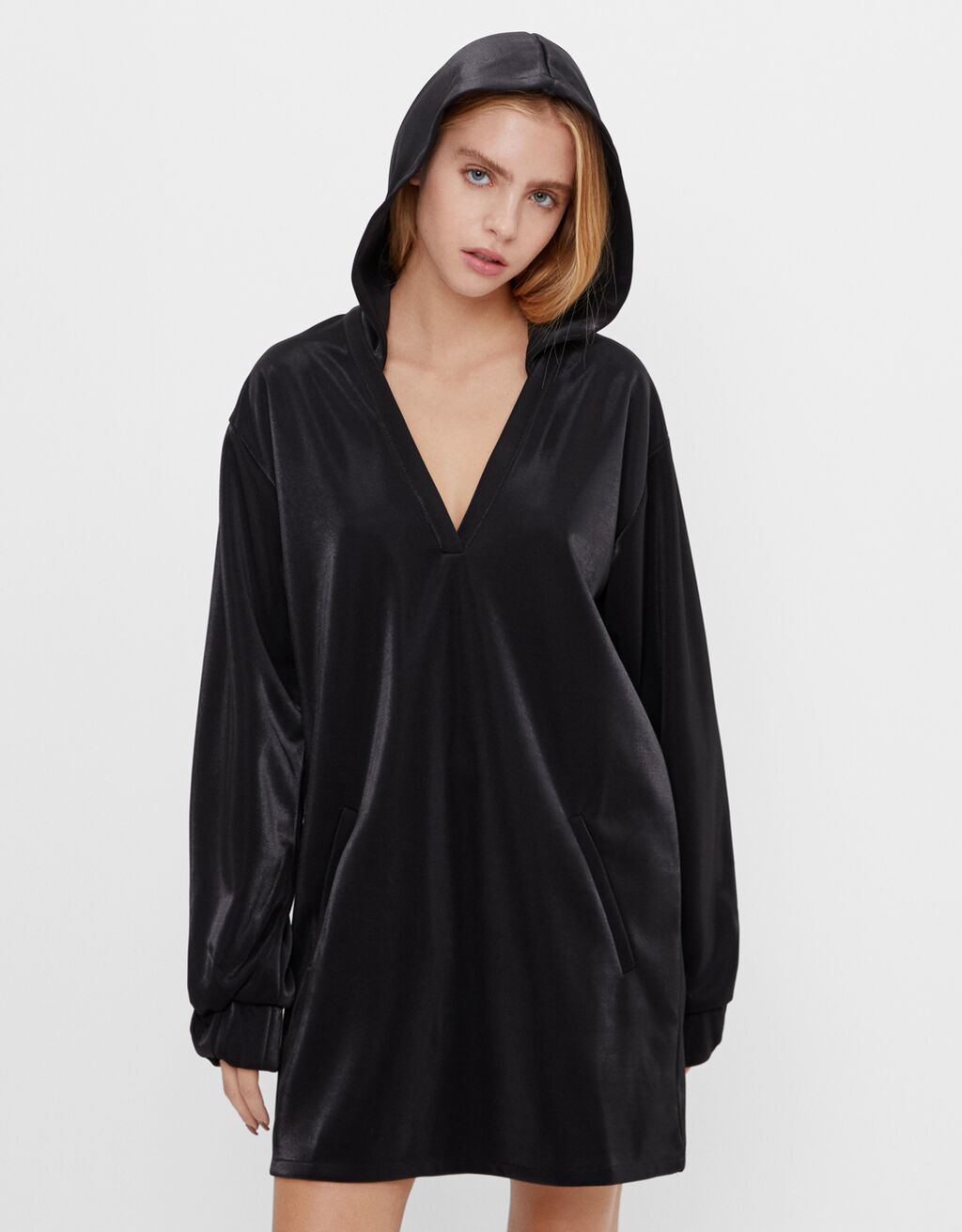 Hooded metallic dress - Dresses - Woman